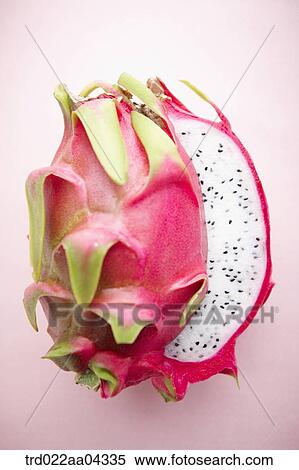 The dragon fruit in half with the pink background View Large Photo Image Stock Photography - The dragon fruit in half with the pink background. Fotosearch
