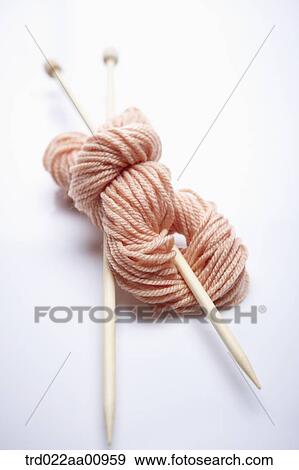 The pink wool and knitting needles View Large Photo Image Stock Photo - The pink wool and knitting needles. Fotosearch