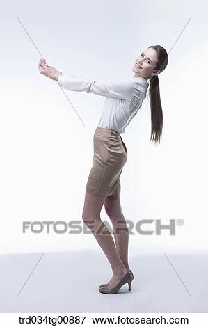 The presenting woman with her hands View Large Photo Image Stock Photo - The presenting woman with her hands. Fotosearch