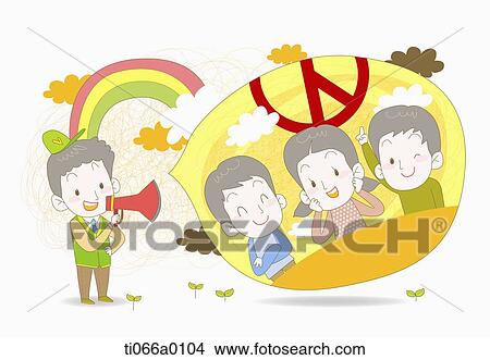 Stock Illustration - A man encouraging people to vote . Fotosearch