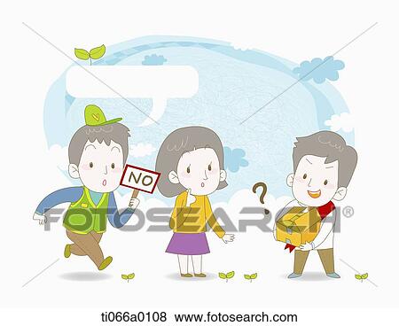 Stock Illustration - A man prohibiting the election bribe . Fotosearch