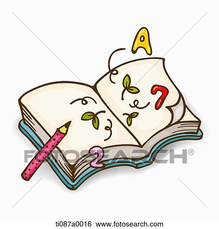 A pencil, book, number, and alphabet View Large Illustration Stock Illustration - A pencil, book, number, and alphabet. Fotosearch