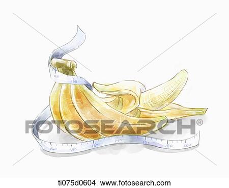 Banana and tape measure View Large Illustration Stock Illustration - Banana and tape measure. Fotosearch
