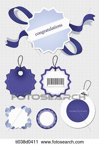 Blue congratulation tag View Large Illustration Clip Art - Blue congratulation tag. Fotosearch