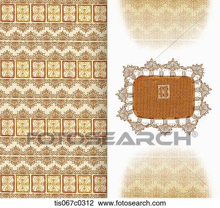 Brown lace pattern View Large Illustration Drawing - Brown lace pattern . Fotosearch