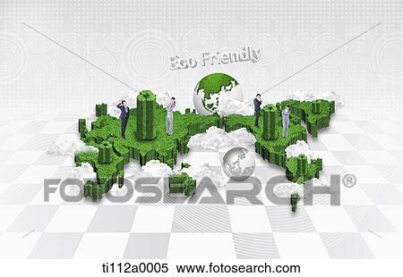 Businessmen and Eco friendly world View Large Illustration Stock Illustration - Businessmen and Eco friendly world. Fotosearch