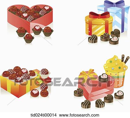Stock Illustration - Chocolate in the box. Fotosearch