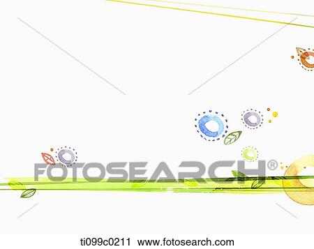 Clip Art - Colorful circle and green leaf. Fotosearch