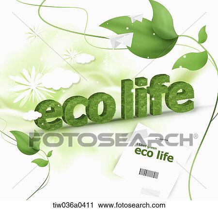 Green eco life structure View Large Illustration Clip Art - Green eco life structure . Fotosearch