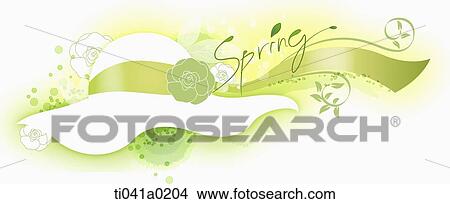 Stock Illustration - Green hat with 'Spring'. Fotosearch
