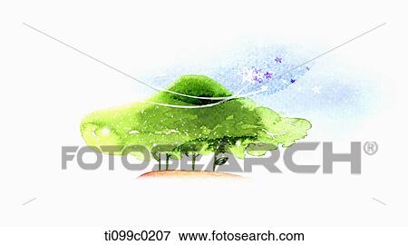 Green tree View Large Illustration Stock Illustration - Green tree . Fotosearch