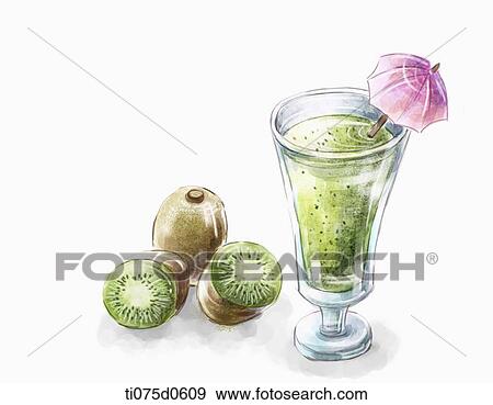 Stock Illustration - Kiwi juice. Fotosearch