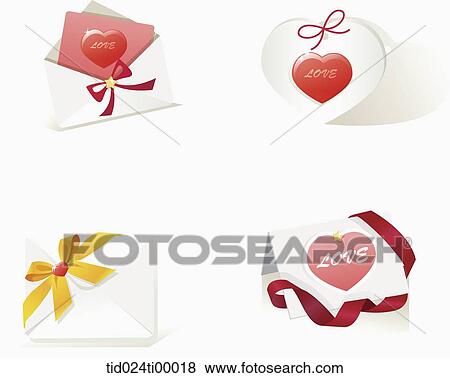 Stock Illustration - Love letter and card image. Fotosearch