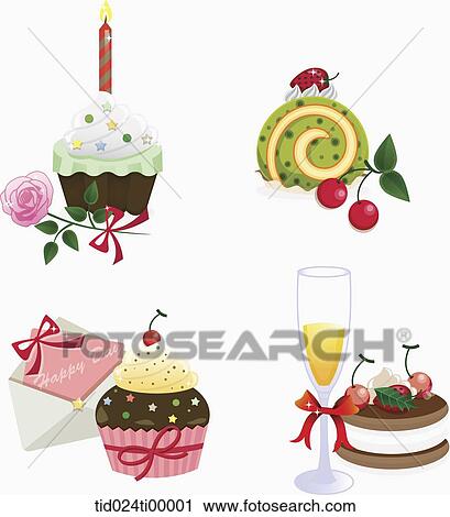 Clip Art - Party cake image. Fotosearch