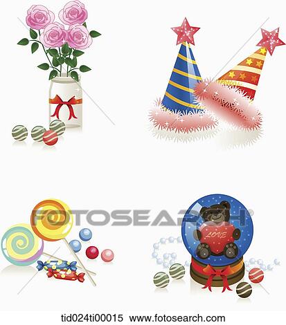 Stock Illustration - Party decoration image. Fotosearch
