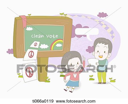 People promoting clean vote View Large Illustration Stock Illustration - People promoting clean vote . Fotosearch