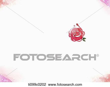 Drawing - Red rose . Fotosearch