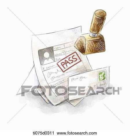 Resume and pass stamp View Large Illustration Clip Art - Resume and pass stamp . Fotosearch