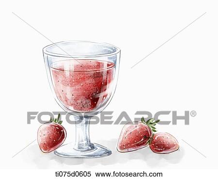Stock Illustration - Strawberry juice. Fotosearch