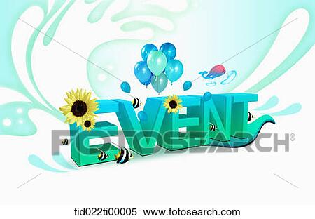 The blue 'EVENT' with wave background View Large Illustration Stock Illustration - The blue 'EVENT' with wave background. Fotosearch