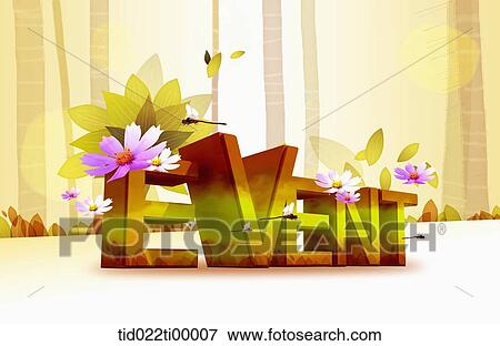 The brown 'EVENT' with autumn background View Large Illustration Stock Illustration - The brown 'EVENT' with autumn background. Fotosearch
