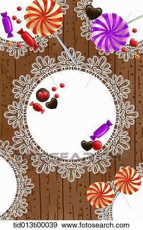 Stock Illustration - The candy, chocolate and the valentine's day. Fotosearch