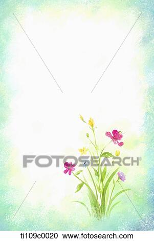 The colorful flower with blue background View Large Illustration Clipart - The colorful flower with blue background. Fotosearch