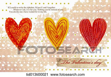 The colorful heart and 'the valentine's day' note View Large Illustration Clip Art - The colorful heart and 'the valentine's day' note. Fotosearch