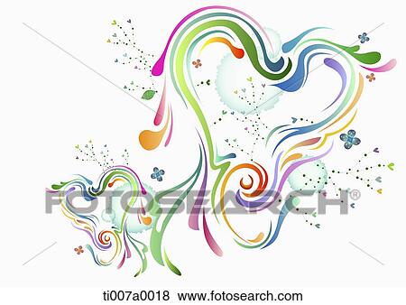 The colorful outline of heart View Large Illustration Stock Illustration - The colorful outline of heart. Fotosearch