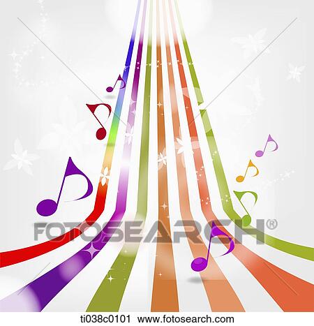 The colorful score and note View Large Illustration Clip Art - The colorful score and note . Fotosearch
