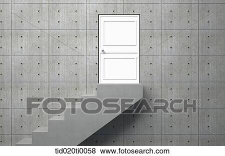 The gray stair from the white door View Large Illustration Stock Illustration - The gray stair from the white door. Fotosearch