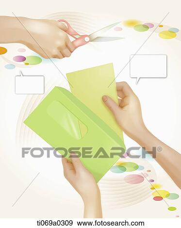The hand taking out the letter and holding scissors with speech bubble View Large Illustration Stock Illustration - The hand taking out the letter and holding scissors with speech bubble. Fotosearch