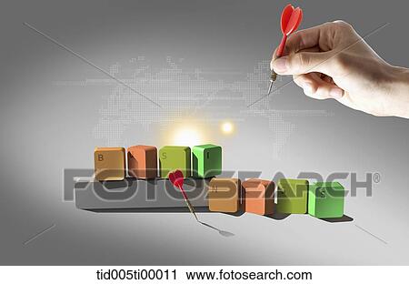 The hand throwing dart and the business button View Large Illustration Clip Art - The hand throwing dart and the business button. Fotosearch