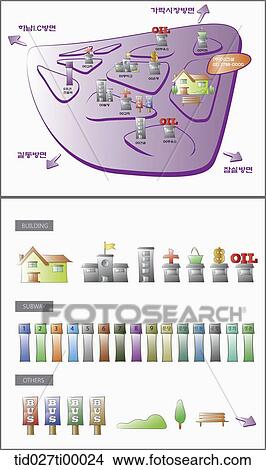 The image of location map and icon View Large Illustration Stock Illustration - The image of location map and icon . Fotosearch