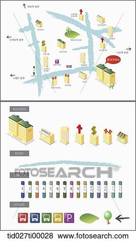 The image of location map and icon View Large Illustration Stock Illustration - The image of location map and icon . Fotosearch