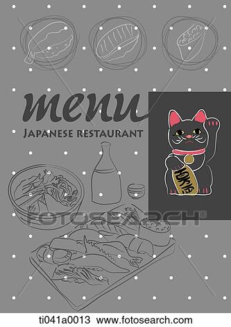 The 'Japanese Restaurant menu' with food image View Large Illustration Drawing - The 'Japanese Restaurant menu' with food image. Fotosearch