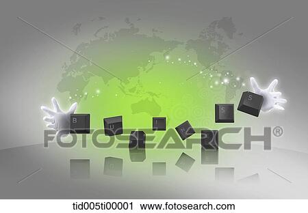 The keyboard buttons between hands View Large Illustration Clip Art - The keyboard buttons between hands. Fotosearch