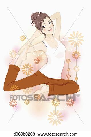 Stock Illustration - The lady doing the yoga. Fotosearch