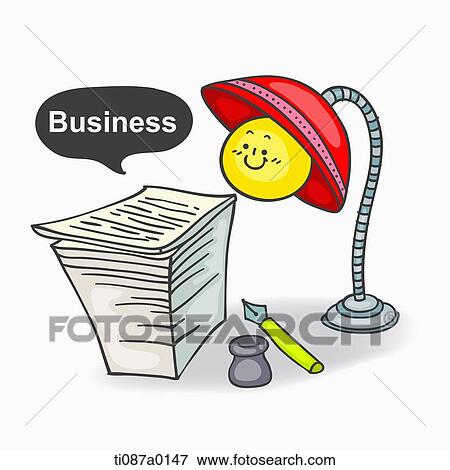 The light and document with 'Business' View Large Illustration Stock Illustration - The light and document with 'Business'. Fotosearch