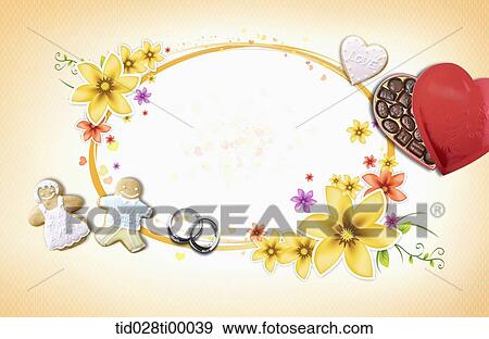 The love letter with couple cookies, ring, and chocolate View Large Illustration Stock Illustration - The love letter with couple cookies, ring, and chocolate. Fotosearch