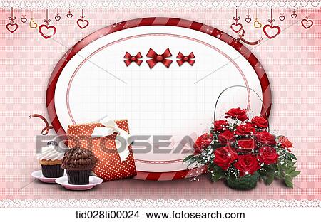 The love letter with gift, cake, and flower View Large Illustration Stock Illustration - The love letter with gift, cake, and flower. Fotosearch
