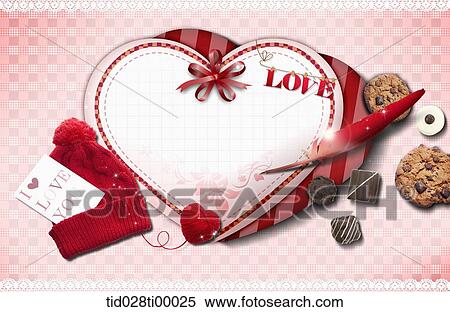 The love letter with woolen hat, chocolate, and cookie View Large Illustration Stock Illustration - The love letter with woolen hat, chocolate, and cookie. Fotosearch