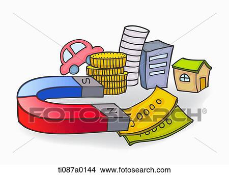 The magnet drawing the property View Large Illustration Stock Illustration - The magnet drawing the property. Fotosearch