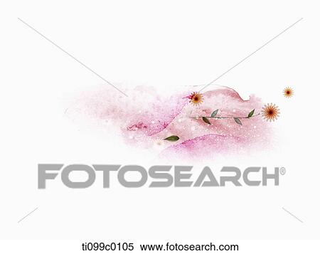 The orange flower with pink background View Large Illustration Stock Illustration - The orange flower with pink background. Fotosearch