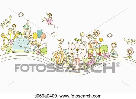 The people in the amusement park View Large Illustration Stock Illustration - The people in the amusement park . Fotosearch