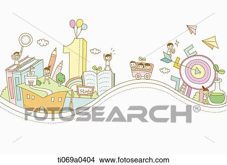 The people in the education town View Large Illustration Stock Illustration - The people in the education town . Fotosearch