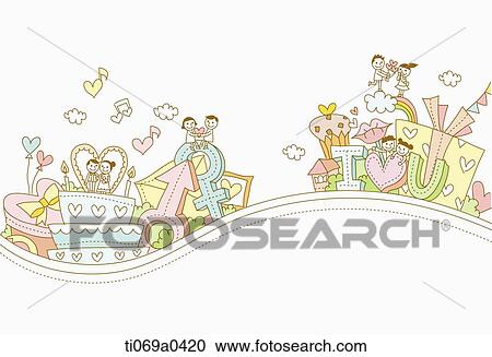 The people in the love town View Large Illustration Clipart - The people in the love town. Fotosearch