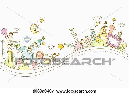 The people in the science town View Large Illustration Stock Illustration - The people in the science town . Fotosearch