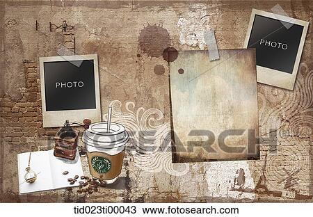 The photo frame and the coffee View Large Illustration Drawing - The photo frame and the coffee. Fotosearch