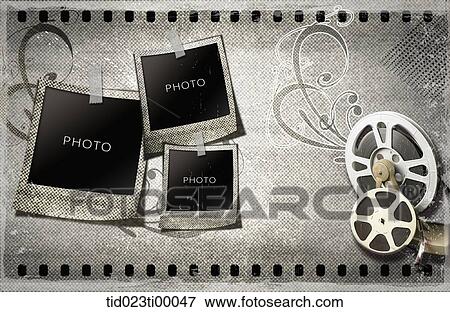 The photo frame and the film View Large Illustration Stock Illustration - The photo frame and the film. Fotosearch